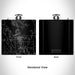 Rendered View of Whitefish Montana Map Engraving on 6oz Stainless Steel Flask in Black