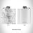 Rendered View of Whitefish Montana Map Engraving on 6oz Stainless Steel Flask in White