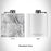 Rendered View of White Mountains New Hampshire Map Engraving on 6oz Stainless Steel Flask in White