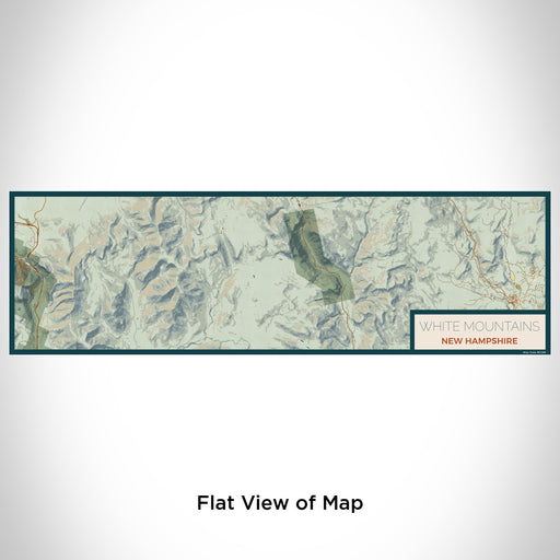 Flat View of Map Custom White Mountains New Hampshire Map Enamel Mug in Woodblock