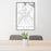 24x36 White Plains New York Map Print Portrait Orientation in Classic Style Behind 2 Chairs Table and Potted Plant