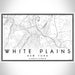 White Plains New York Map Print Landscape Orientation in Classic Style With Shaded Background