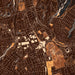 White Plains New York Map Print in Ember Style Zoomed In Close Up Showing Details
