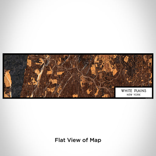 Flat View of Map Custom White Plains New York Map Enamel Mug in Ember