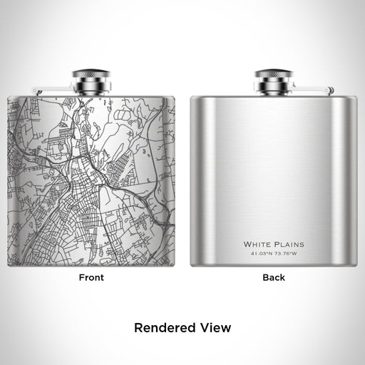 Rendered View of White Plains New York Map Engraving on undefined
