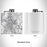 Rendered View of White Plains New York Map Engraving on 6oz Stainless Steel Flask in White