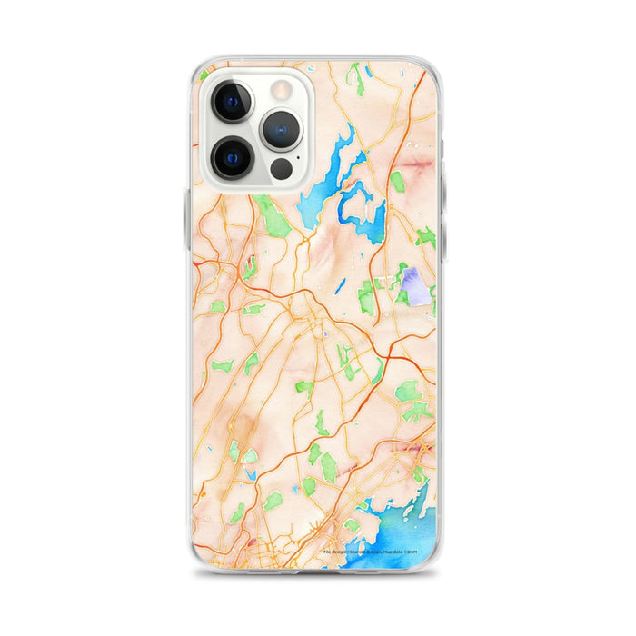 Custom White Plains New York Map iPhone 12 Pro Max Phone Case in Watercolor