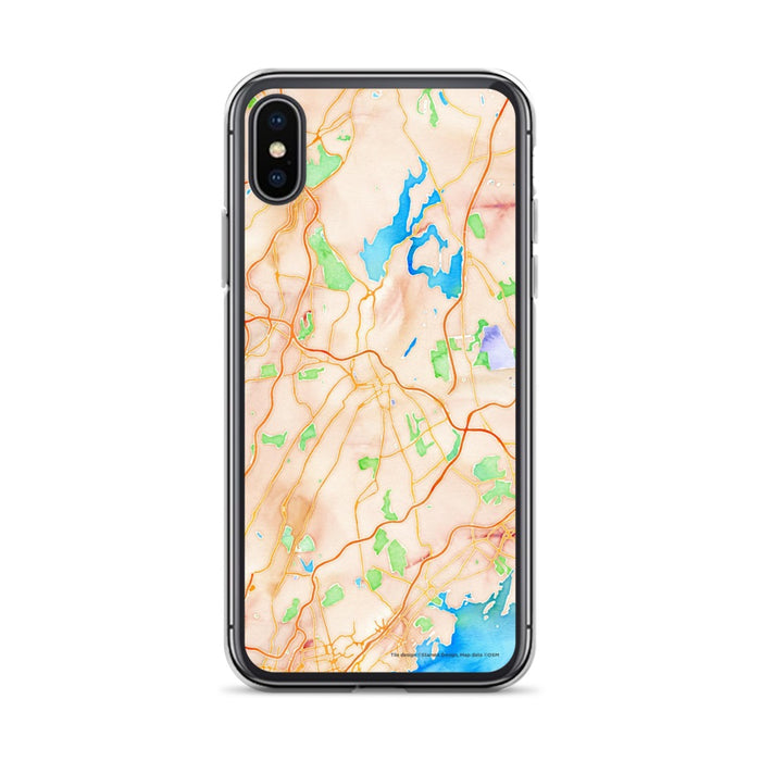 Custom White Plains New York Map Phone Case in Watercolor