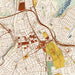 White Plains New York Map Print in Woodblock Style Zoomed In Close Up Showing Details