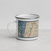 Left View Custom White Plains New York Map Enamel Mug in Woodblock