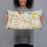 Person holding 20x12 Custom White Plains New York Map Throw Pillow in Woodblock