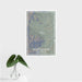 16x24 White Sands New Mexico Map Print Portrait Orientation in Afternoon Style With Tropical Plant Leaves in Water
