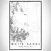 White Sands New Mexico Map Print Portrait Orientation in Classic Style With Shaded Background