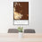 24x36 White Sands New Mexico Map Print Portrait Orientation in Ember Style Behind 2 Chairs Table and Potted Plant