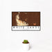 12x18 White Sands New Mexico Map Print Landscape Orientation in Ember Style With Small Cactus Plant in White Planter