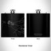 Rendered View of White Sands New Mexico Map Engraving on 6oz Stainless Steel Flask in Black