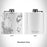 Rendered View of White Sands New Mexico Map Engraving on 6oz Stainless Steel Flask in White