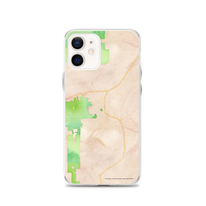Custom White Sands New Mexico Map iPhone 12 Phone Case in Watercolor