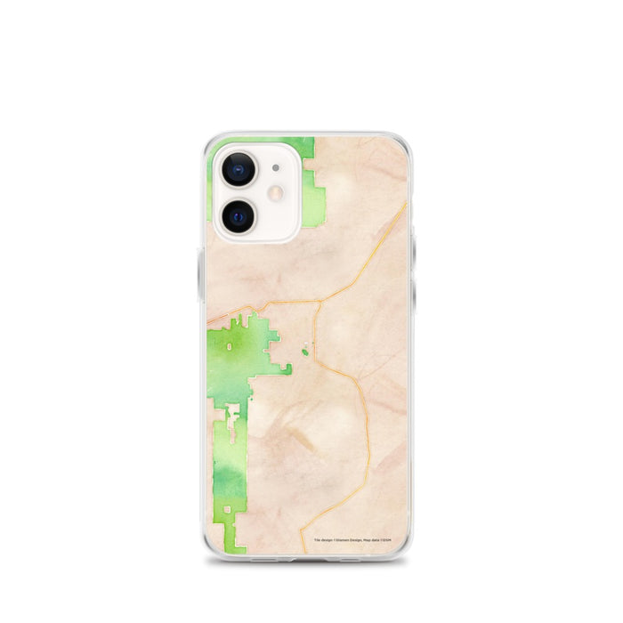 Custom White Sands New Mexico Map iPhone 12 mini Phone Case in Watercolor