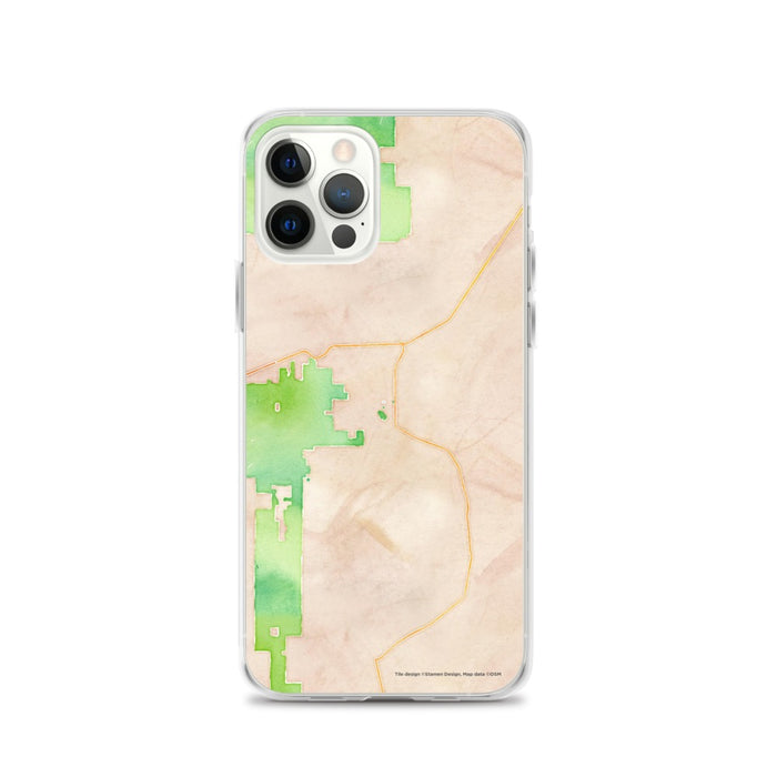 Custom White Sands New Mexico Map iPhone 12 Pro Phone Case in Watercolor