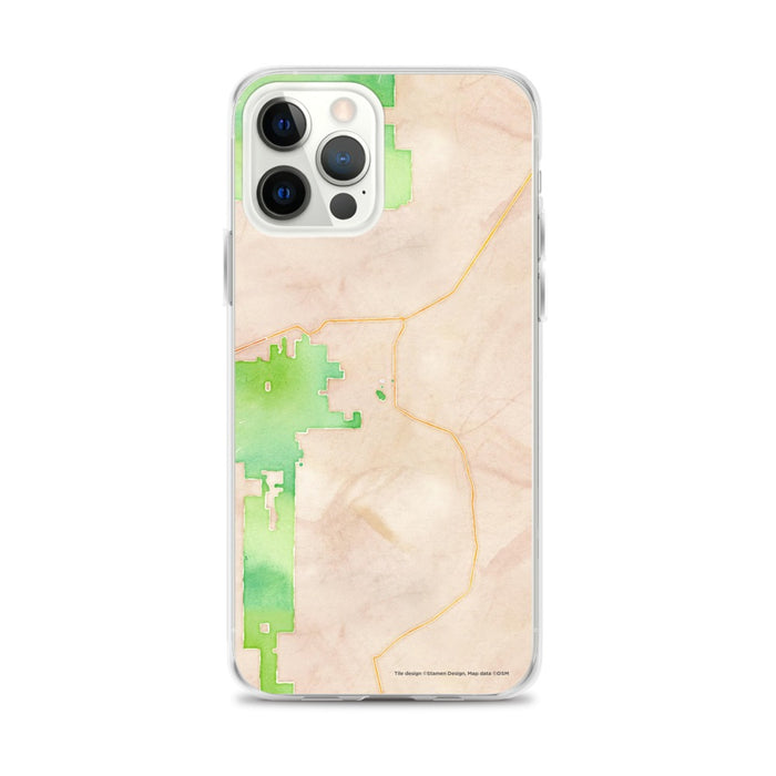 Custom White Sands New Mexico Map iPhone 12 Pro Max Phone Case in Watercolor