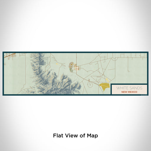 Flat View of Map Custom White Sands New Mexico Map Enamel Mug in Woodblock