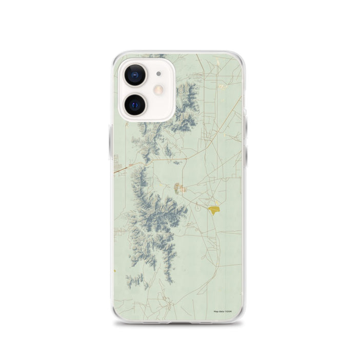 Custom White Sands New Mexico Map iPhone 12 Phone Case in Woodblock
