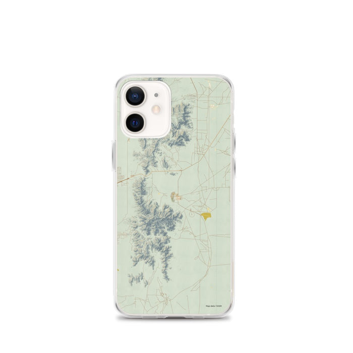 Custom White Sands New Mexico Map iPhone 12 mini Phone Case in Woodblock