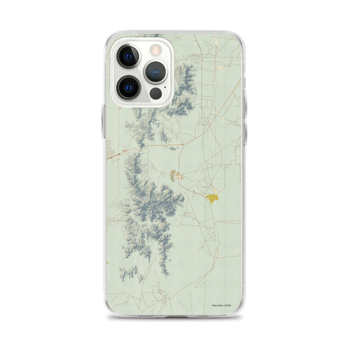 Custom White Sands New Mexico Map iPhone 12 Pro Max Phone Case in Woodblock