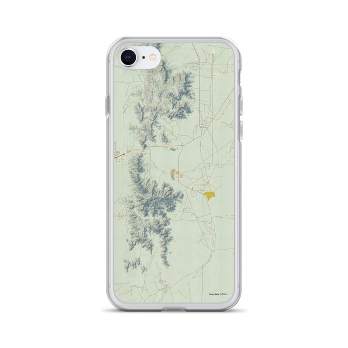Custom White Sands New Mexico Map iPhone SE Phone Case in Woodblock