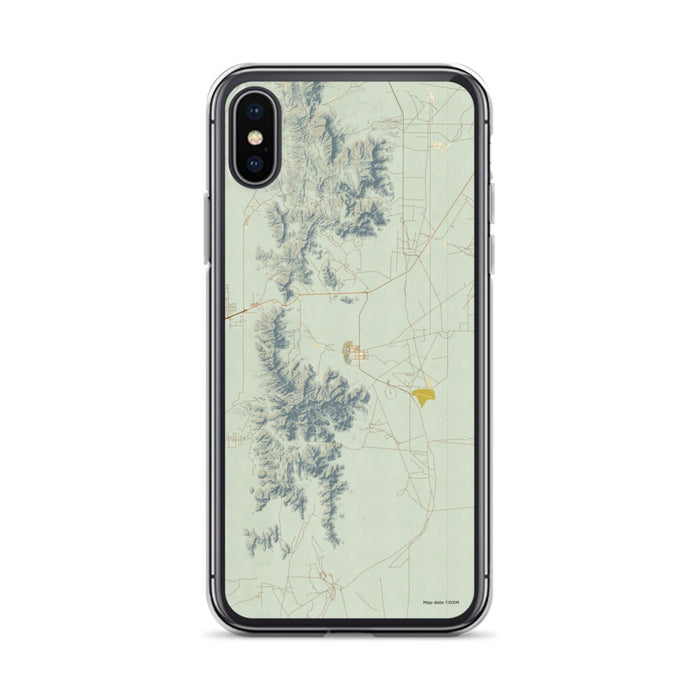 Custom White Sands New Mexico Map Phone Case in Woodblock