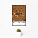 12x18 Whitewater Wisconsin Map Print Portrait Orientation in Ember Style With Small Cactus Plant in White Planter
