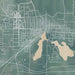 Whitewater Wisconsin Map Print in Afternoon Style Zoomed In Close Up Showing Details