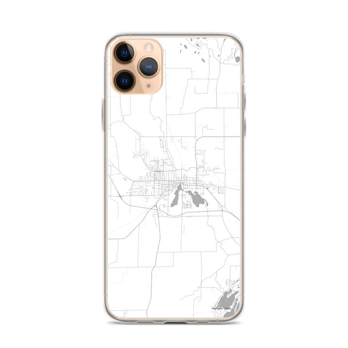 Custom iPhone 11 Pro Max Whitewater Wisconsin Map Phone Case in Classic