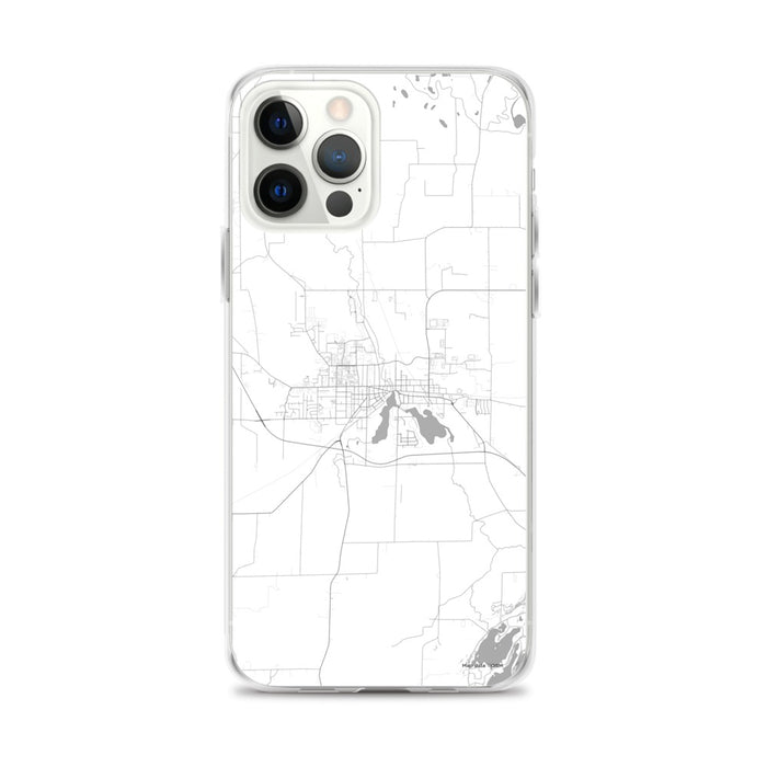 Custom iPhone 12 Pro Max Whitewater Wisconsin Map Phone Case in Classic