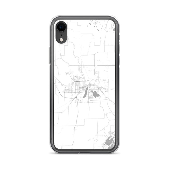 Custom iPhone XR Whitewater Wisconsin Map Phone Case in Classic