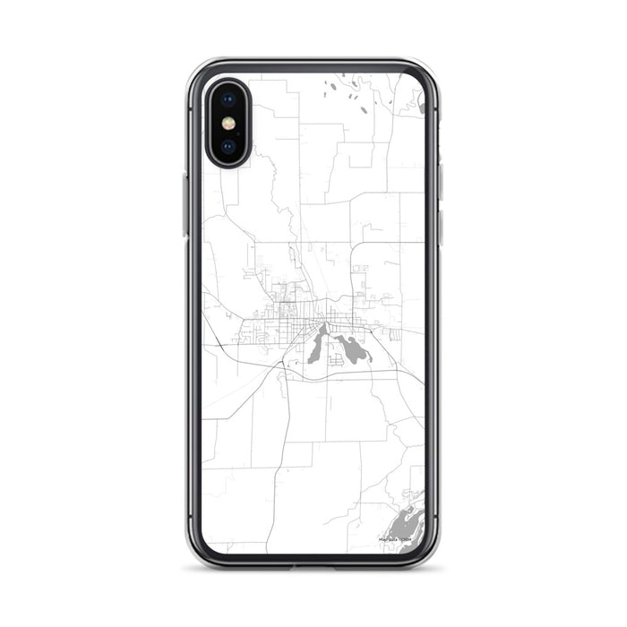 Custom iPhone X/XS Whitewater Wisconsin Map Phone Case in Classic