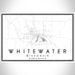 Whitewater Wisconsin Map Print Landscape Orientation in Classic Style With Shaded Background