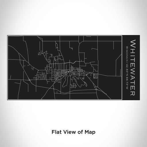 Rendered View of Whitewater Wisconsin Map Engraving on 17oz Stainless Steel Insulated Cola Bottle in Black