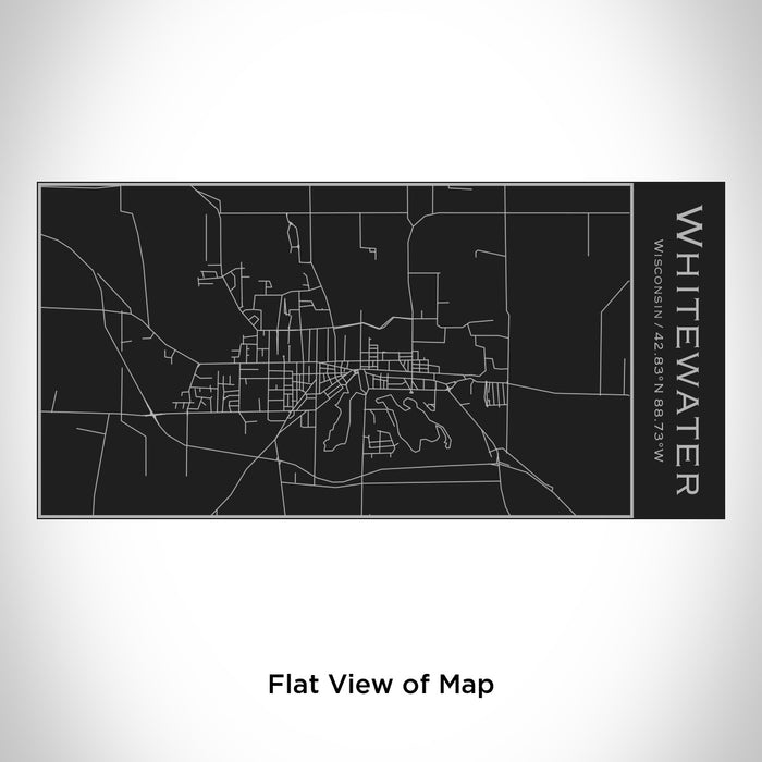 Rendered View of Whitewater Wisconsin Map Engraving on 17oz Stainless Steel Insulated Cola Bottle in Black