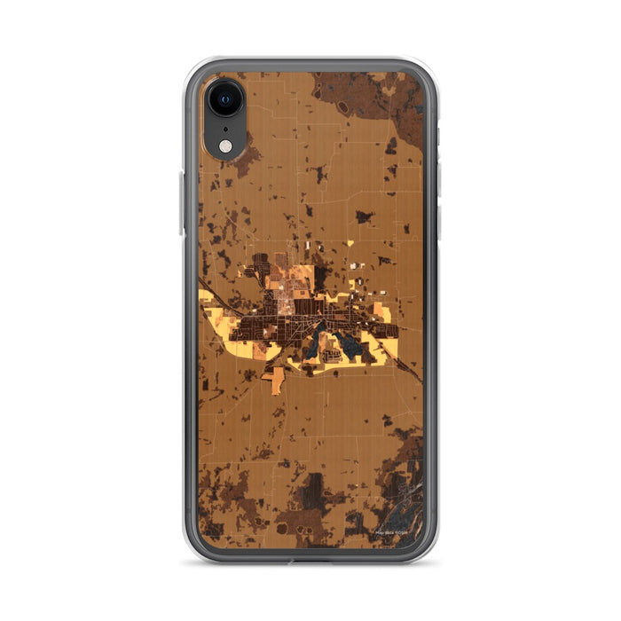 Custom iPhone XR Whitewater Wisconsin Map Phone Case in Ember