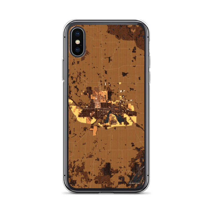 Custom iPhone X/XS Whitewater Wisconsin Map Phone Case in Ember
