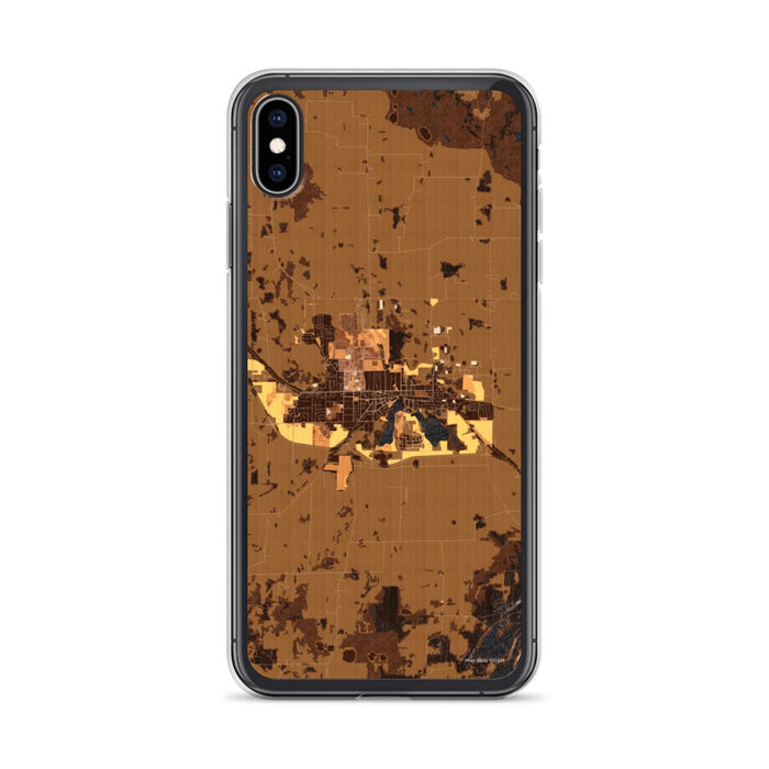 Custom iPhone XS Max Whitewater Wisconsin Map Phone Case in Ember