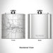 Rendered View of Whitewater Wisconsin Map Engraving on 6oz Stainless Steel Flask