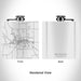 Rendered View of Whitewater Wisconsin Map Engraving on 6oz Stainless Steel Flask in White