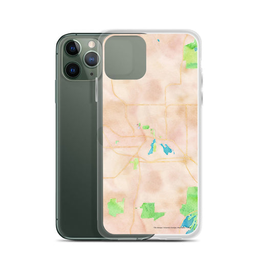 Custom Whitewater Wisconsin Map Phone Case in Watercolor