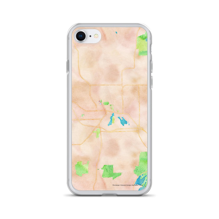 Custom iPhone SE Whitewater Wisconsin Map Phone Case in Watercolor