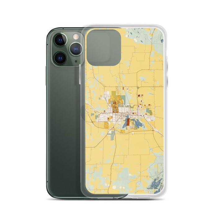 Custom Whitewater Wisconsin Map Phone Case in Woodblock