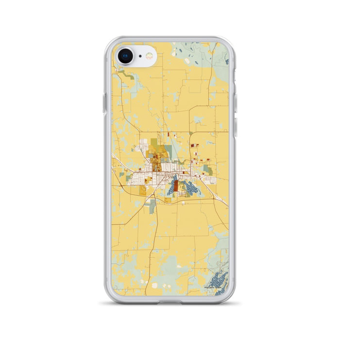 Custom iPhone SE Whitewater Wisconsin Map Phone Case in Woodblock