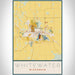 Whitewater Wisconsin Map Print Portrait Orientation in Woodblock Style With Shaded Background